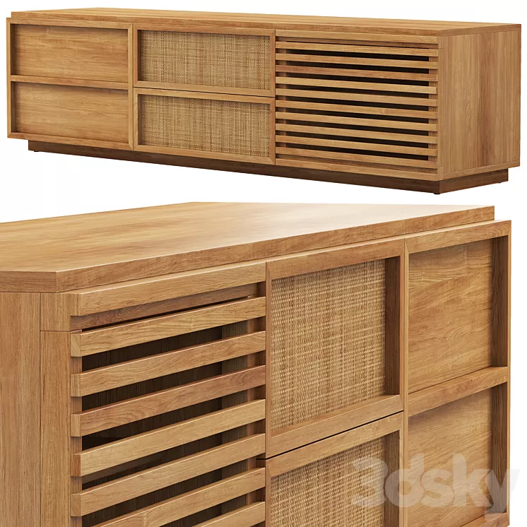 Joybird Lois Media Console 3D Model Joybird Lois Media Console 3D Model