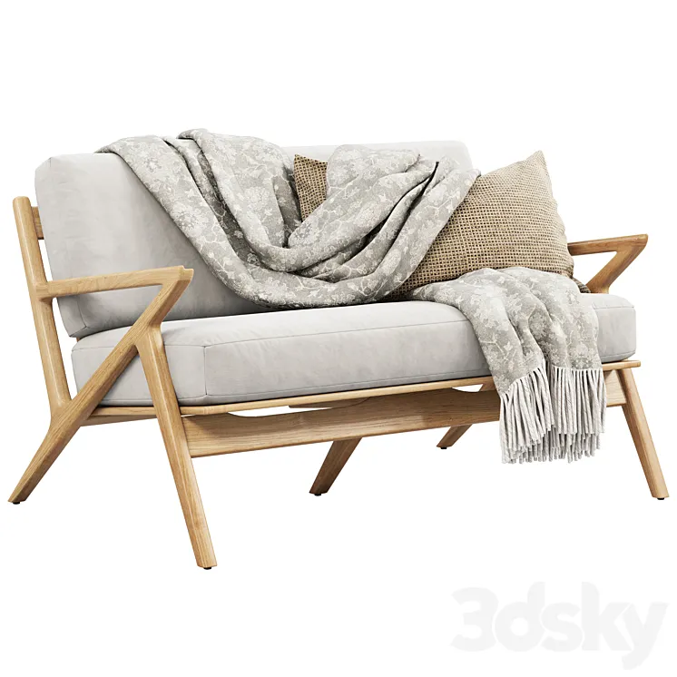 Joybird soto concave loveseat 2 3D Model Free Download
