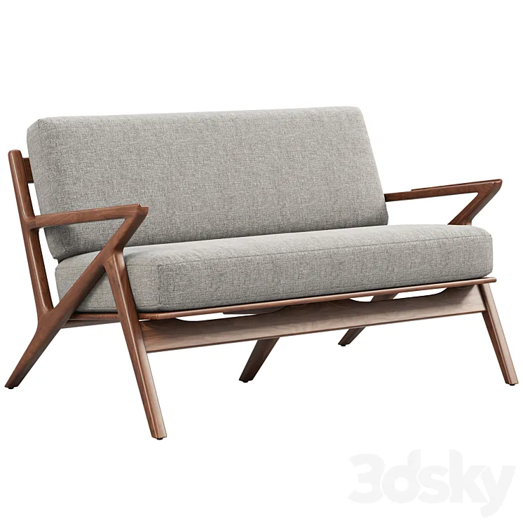 Joybird soto concave loveseat 3D Model Free Download
