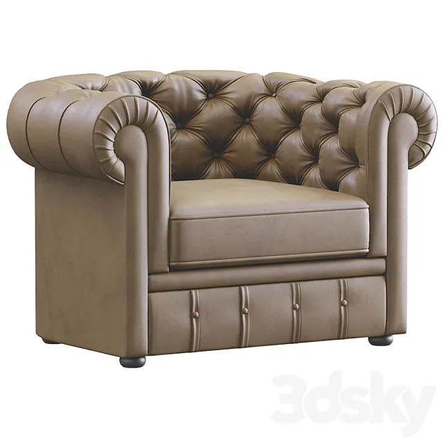 Juggernaut India Vintage Chesterfield Single Seater 3DModel