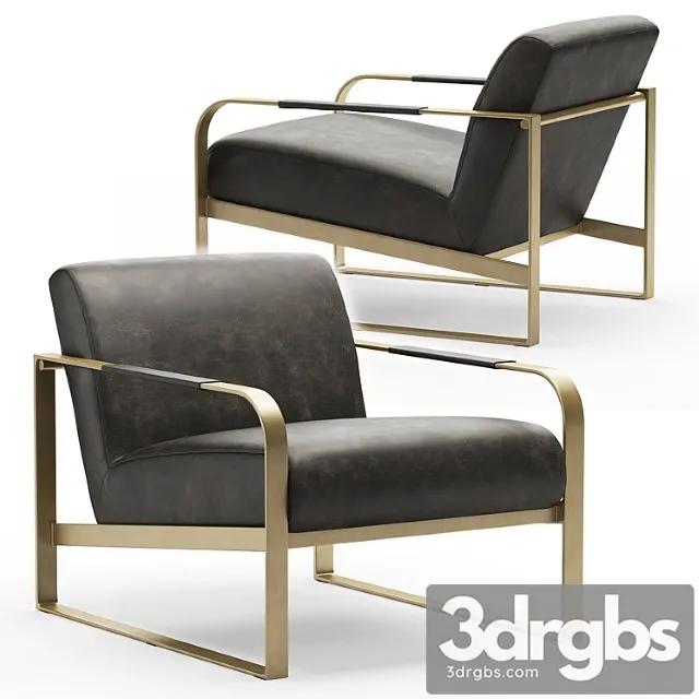 Jules Leather Chair By Rialto Ebony 3D Model Download