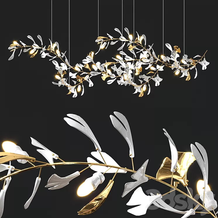 JULIETTA with golden leaves 3D Model Free Download