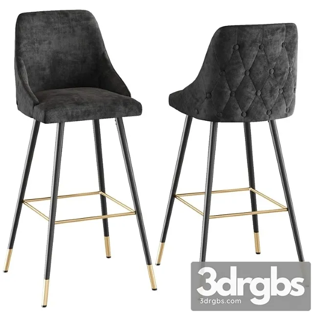 Juliettes interiors black velvet modern bar stool Juliettes interiors black velvet modern bar stool