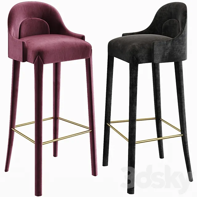 Juliettes Interiors Elegant Designer Bar Stool SKU: JBK220A 3D Model Juliettes Interiors Elegant Designer Bar Stool SKU: JBK220A 3D Model