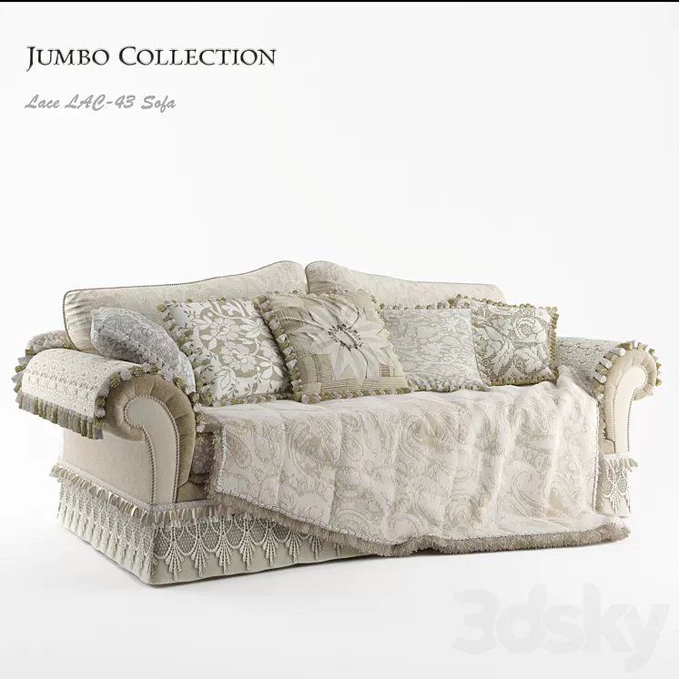 Jumbo Collection Promenade Lace LAC-43 3-seat sofa 3D Model