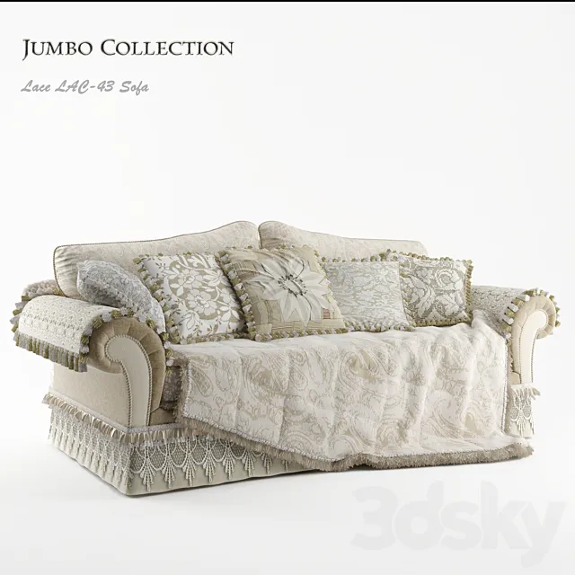 Jumbo Collection Promenade Lace LAC-43 3-seat sofa 3DModel Jumbo Collection Promenade Lace LAC-43 3-seat sofa 3DModel