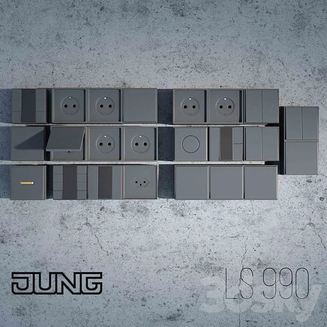 Jung LS 990 outlet 3DModel Jung LS 990 outlet 3DModel