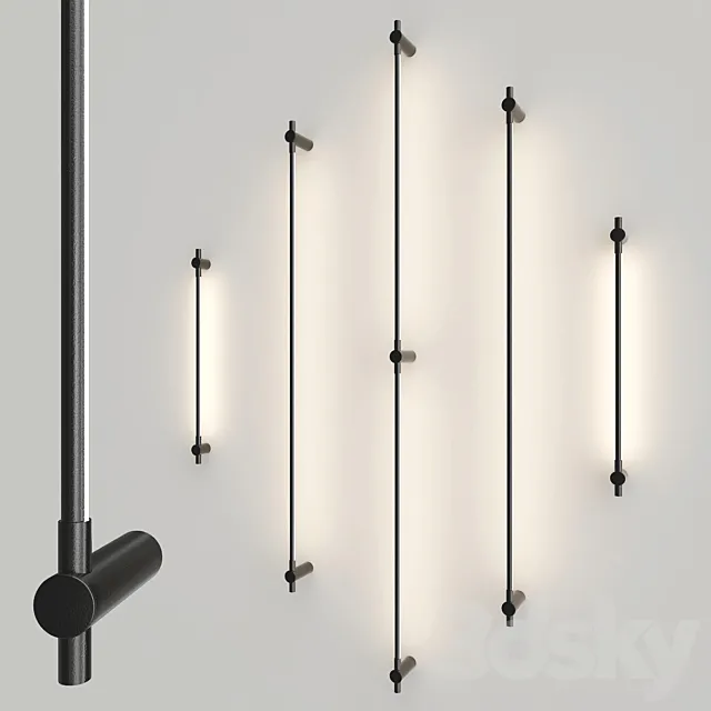 Juniper Thin Single & Double Wall Lamps 3D Model Juniper Thin Single & Double Wall Lamps 3D Model