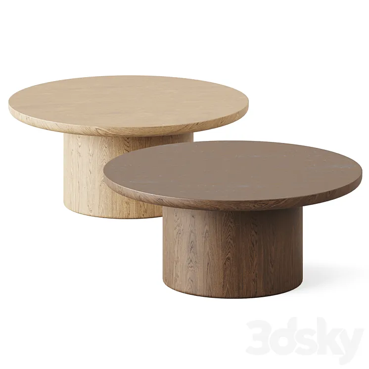 Justice Oak Coffee Table by CB2 3D Model Free Download