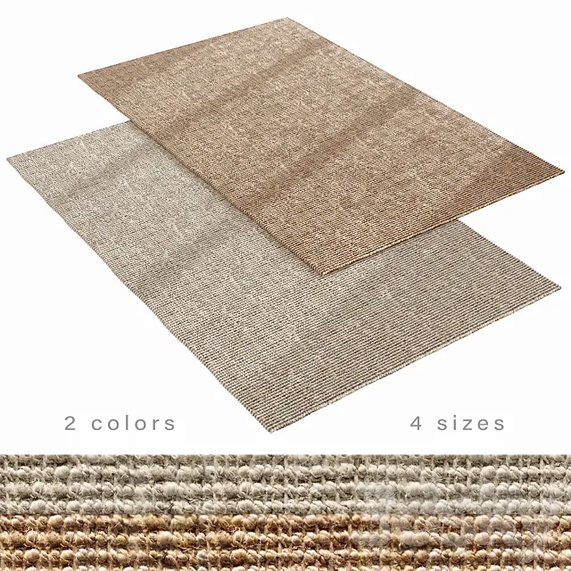 Jute boucle rug 3D Model