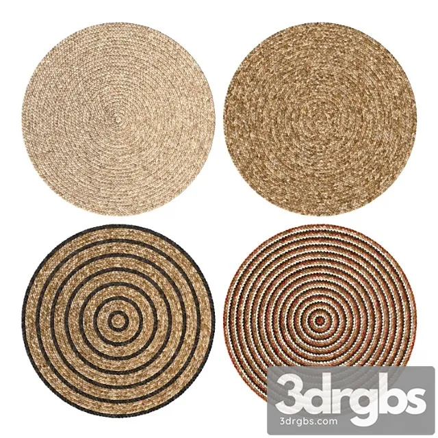 Jute Carpet Set 3D Model Download - 3DSKY Decor Helper