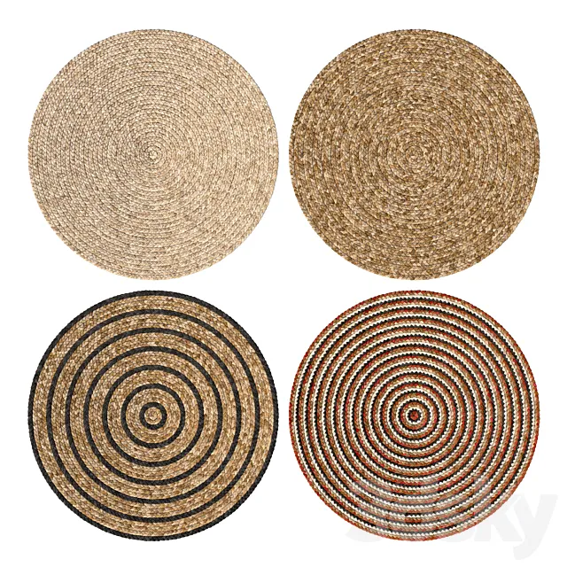 Jute Carpet Set 3D Model