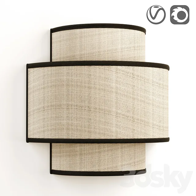Jute wall lampshade Come 3D Model Jute wall lampshade Come 3D Model