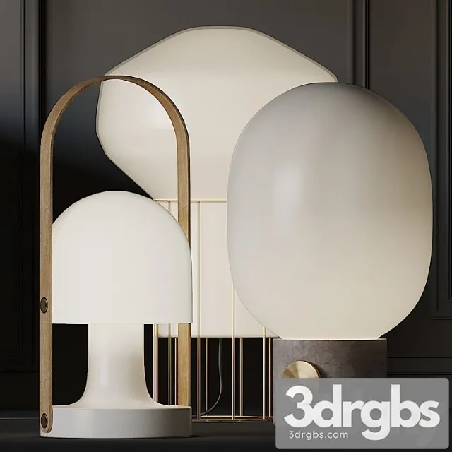 Jwda concrete followme rechargeable and aerostat table lamps 3D Model Download