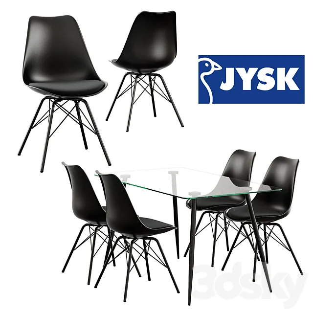 Jysk _ Klarup Chair + Ollerup Table 3D Model