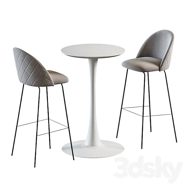 Jysk _ RINGSTED table _ Grindsted chair 3D Model