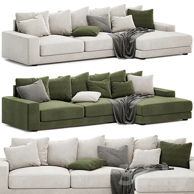 Kai 3seat chaise lounge 3D Model Kai 3seat chaise lounge 3D Model