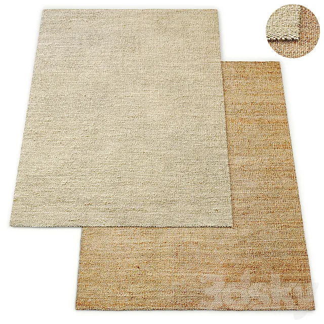 Kai Handwoven Jute Rug RH 3D Model Kai Handwoven Jute Rug RH 3D Model