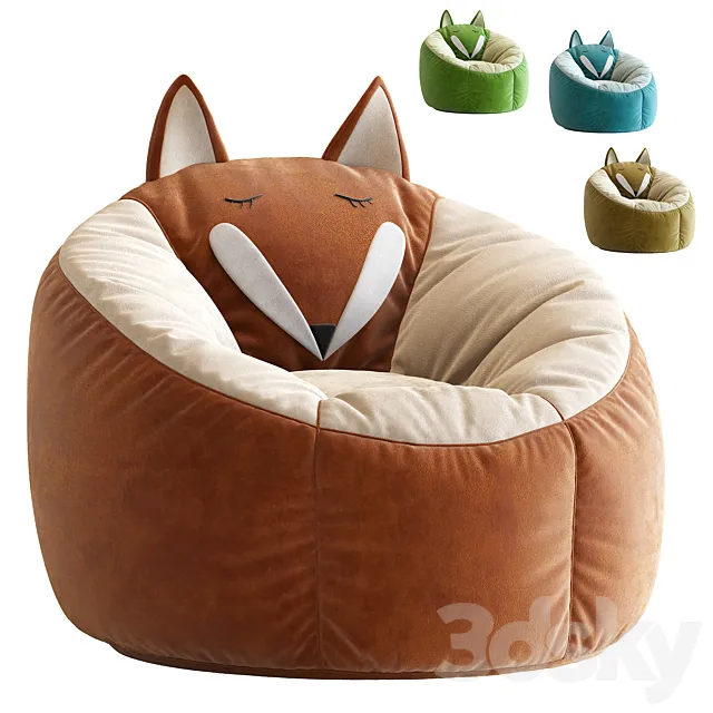 Kaikoo Kids Fox Bean Bag Chair 3DModel Kaikoo Kids Fox Bean Bag Chair 3DModel