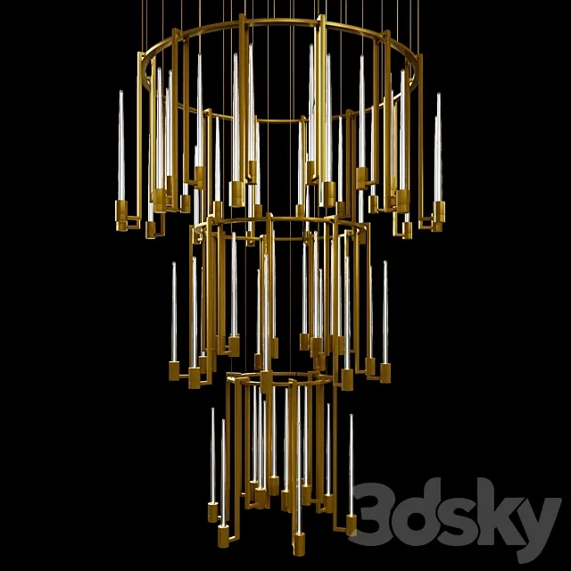 Kalì Chandelier 3 Rings by paolocastelli 3D Model