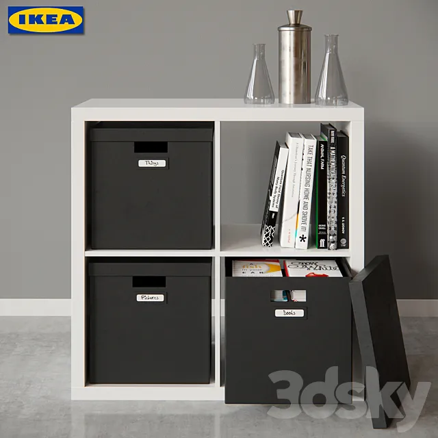 KALLAX Shelving Unit & TJENA 3DModel KALLAX Shelving Unit & TJENA 3DModel