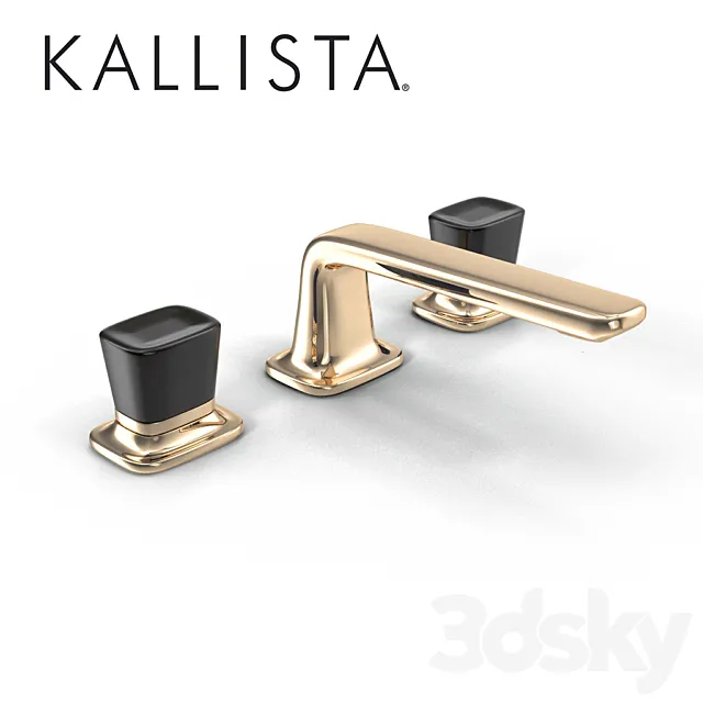 Kallista BASIN FAUCET SET BLACK CRYSTAL KNOB HANDLES 3DModel