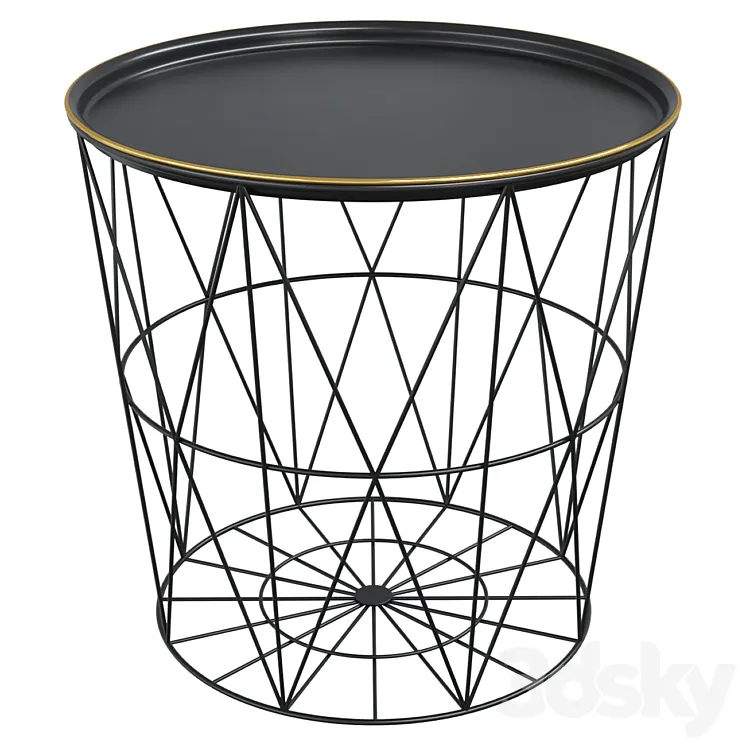 KALO Black Metal Wire Side Table 3D Model Free Download KALO Black Metal Wire Side Table 3D Model Free Download