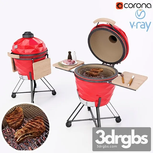 Kamado Grill Gril Kamado 3D Model Download Kamado Grill Gril Kamado 3D Model Download
