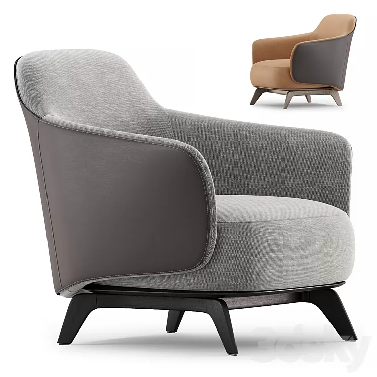 Kaori armchair by Poliform 2022 new collection 3D Model Kaori armchair by Poliform 2022 new collection 3D Model