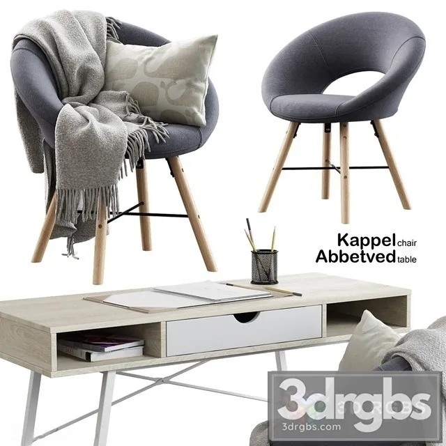 Kappel Chair  Abbetved Table 3D Model Download