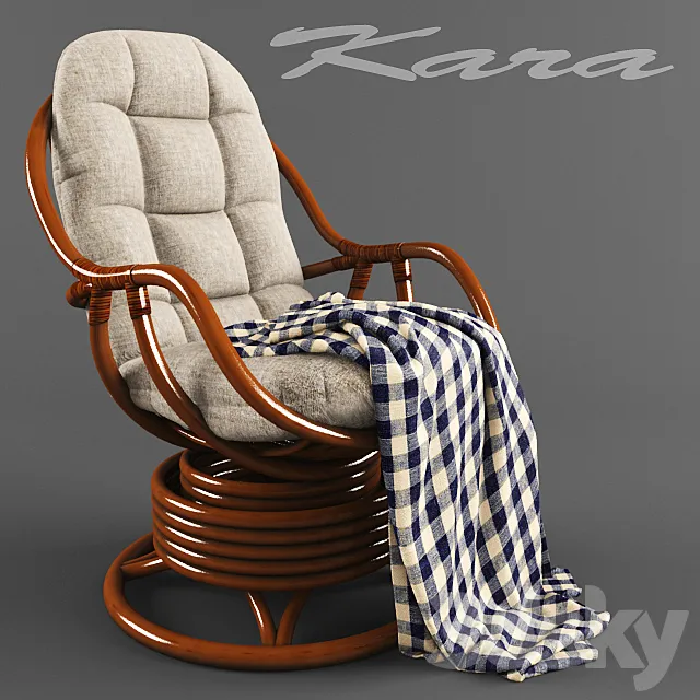 Kara rocking chair with cushion Utomo Rattan 3D Model Kara rocking chair with cushion Utomo Rattan 3D Model