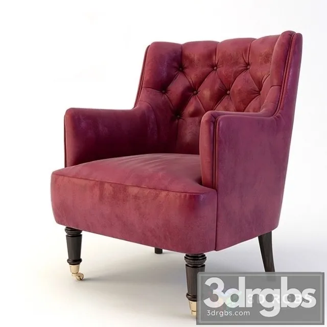 Karat Home Isaac Velvet Wingback Accent Chair 3D Model Download