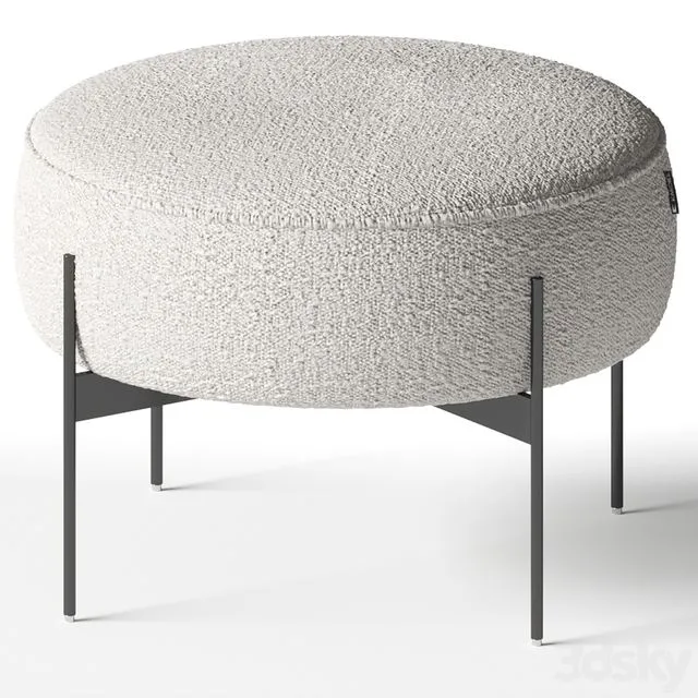 Kardiel – Dot Fabric Ottoman 3D Model