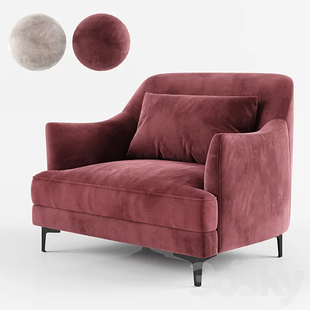 KARE Proud Gray Armchair 3D Model