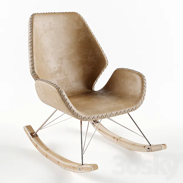 Kare Rocking Chair Florida Brown 3D Model Kare Rocking Chair Florida Brown 3D Model