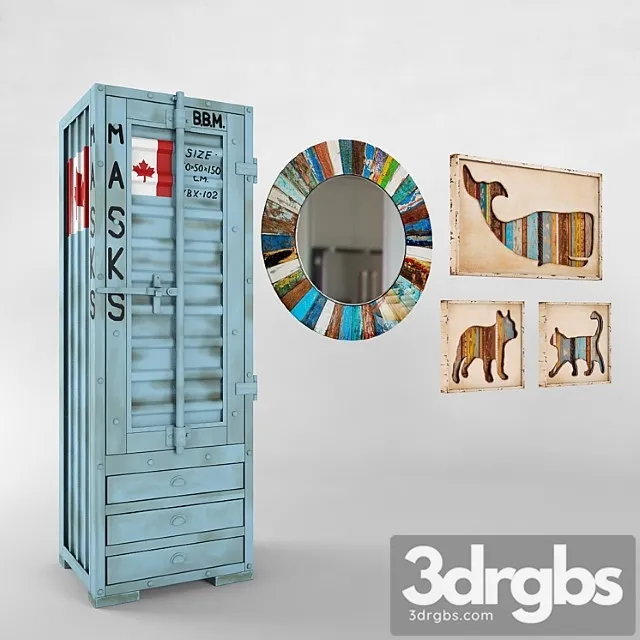 Kare Set Pencil Case Pictures Mirror 3D Model Download