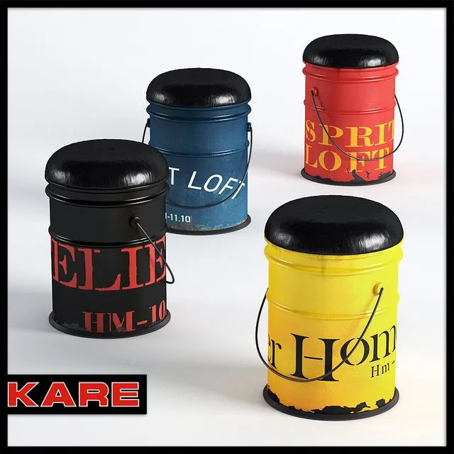 Kare Stool Bucket 3D Model