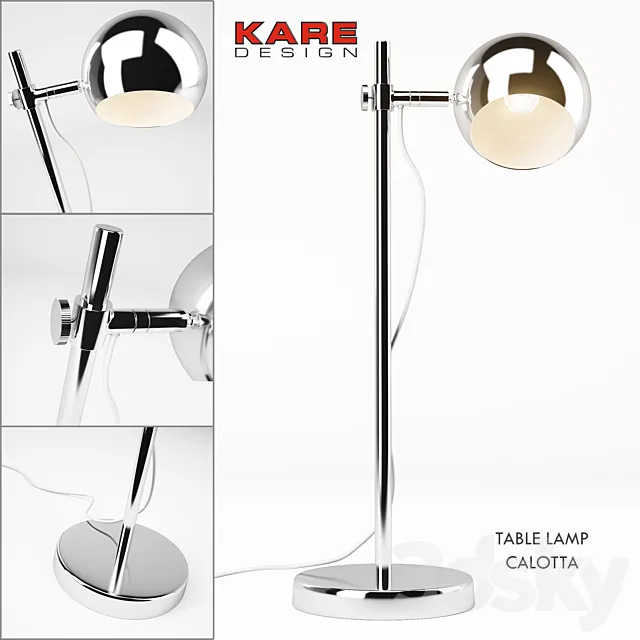 Kare Table Lamp Calotta 3D Model Kare Table Lamp Calotta 3D Model
