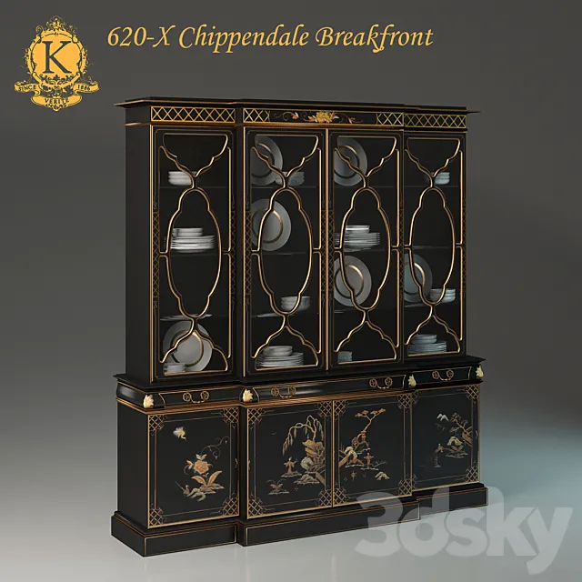 Karges 620-X Chippendale Breakfront 3D Model