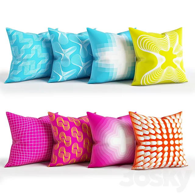 Karim Rashid Pillows 3D Model Karim Rashid Pillows 3D Model