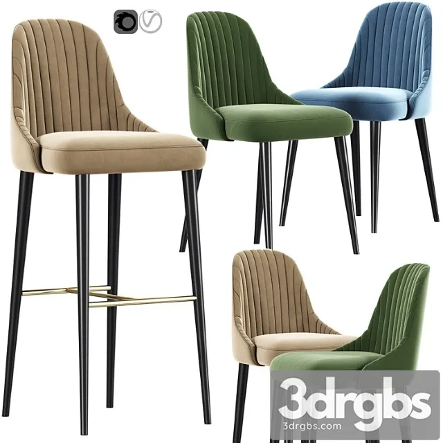Karina bar stool and chair 02 2 3D Model Download Karina bar stool and chair 02 2 3D Model Download