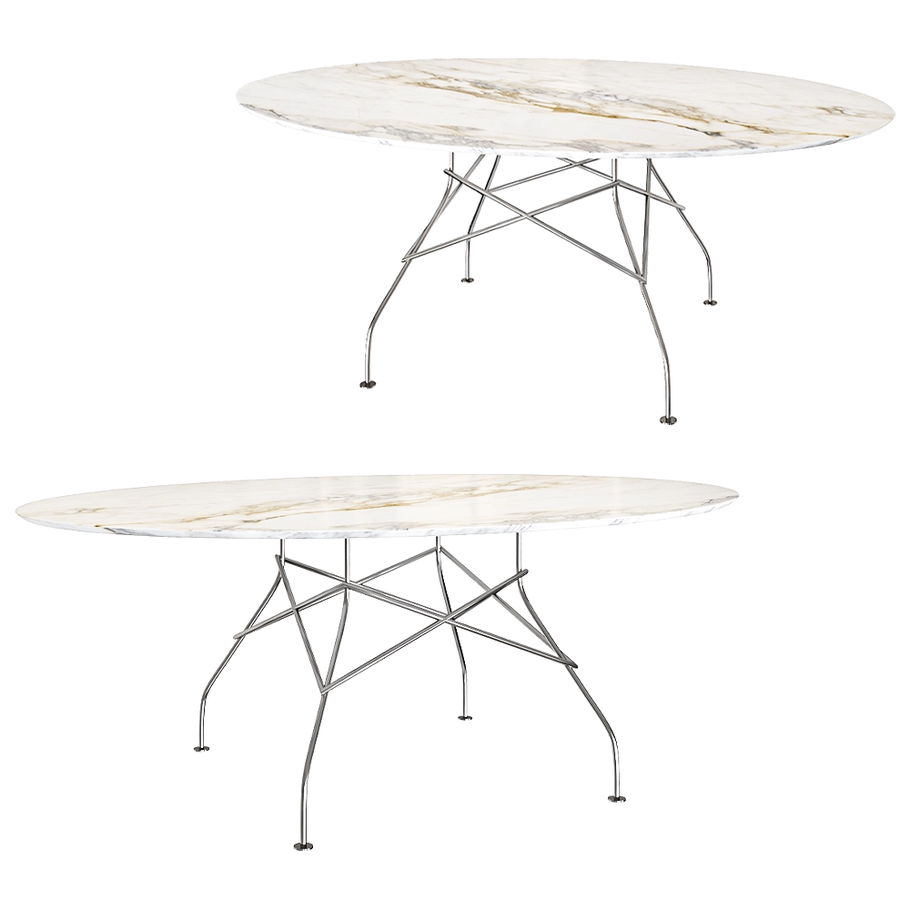 Kartell – Dining table Glossy oval 3D Model Kartell – Dining table Glossy oval 3D Model