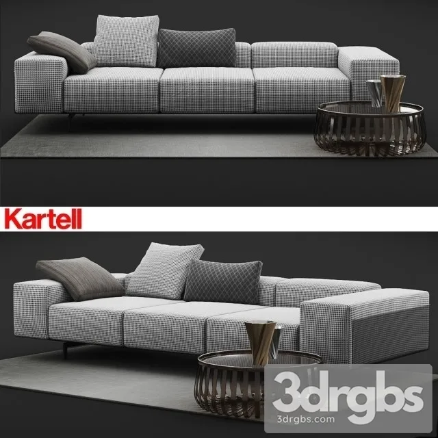 Kartell Largo Sofa 01 3D Model Download Kartell Largo Sofa 01 3D Model Download