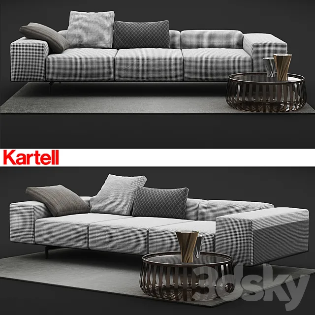 Kartell Largo Sofa 3DModel Kartell Largo Sofa 3DModel