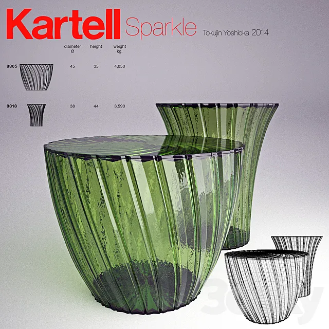 Kartell – Sparkle Table & Stool 3D Model