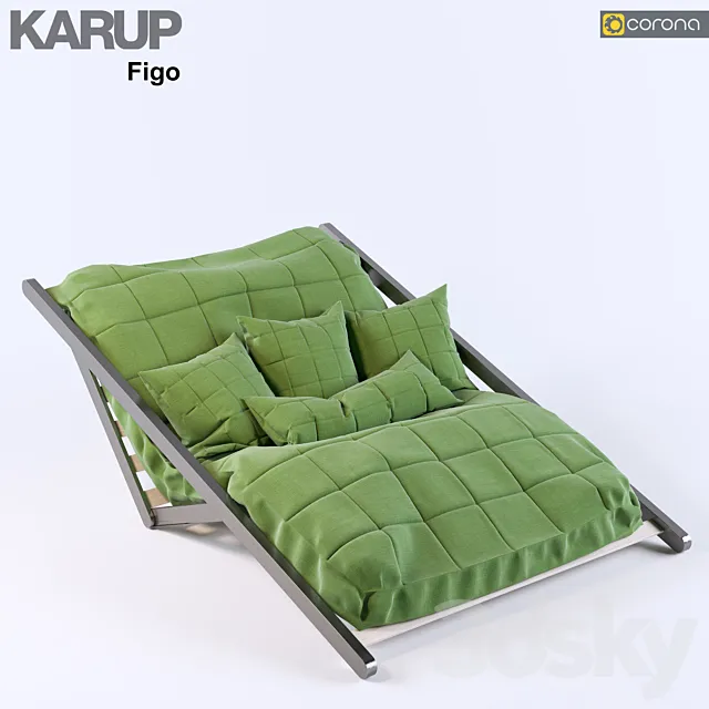 Karup _ Figo Sofa Bed 120 3D Model Karup _ Figo Sofa Bed 120 3D Model