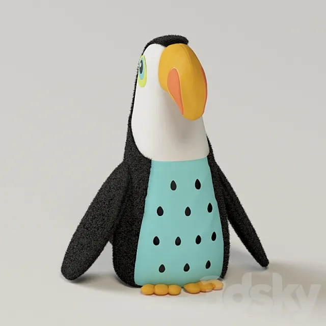 Kas Paradise Toucan Cushion 3D Model Kas Paradise Toucan Cushion 3D Model