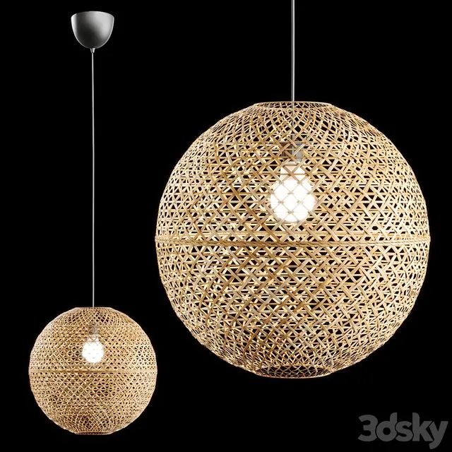 Kaseberga rattan Pendant Lamp 3D Model Kaseberga rattan Pendant Lamp 3D Model