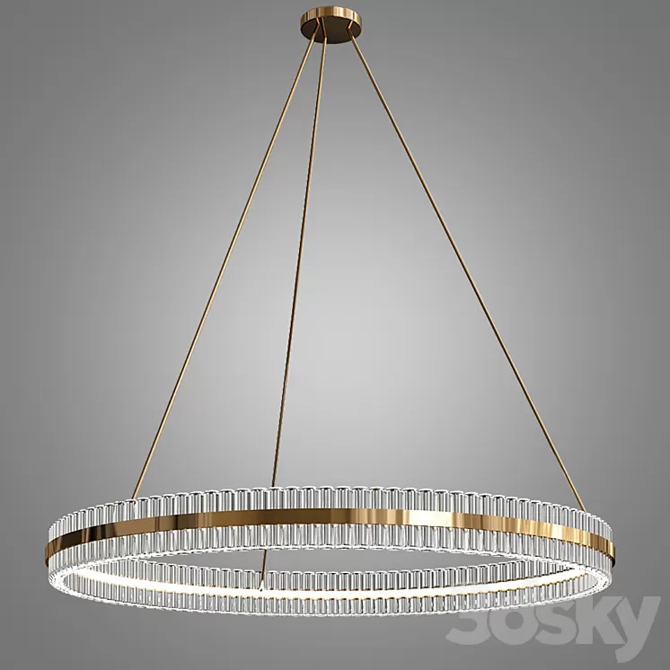Kash Curve Baguette Chandelier 3D Model Kash Curve Baguette Chandelier 3D Model