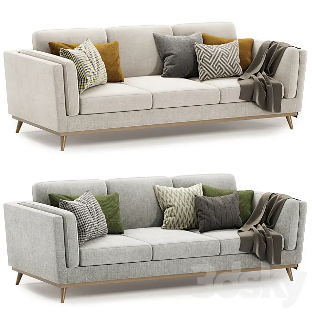 Kassia Linen sofa 3D Model Kassia Linen sofa 3D Model